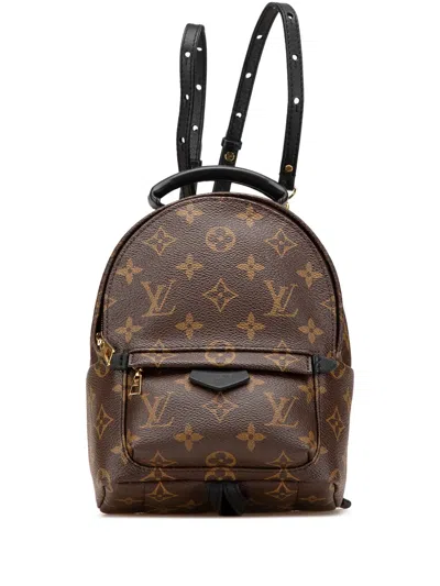 Pre-owned Louis Vuitton 2019 Monogram Mini Palm Springs Backpack In Brown