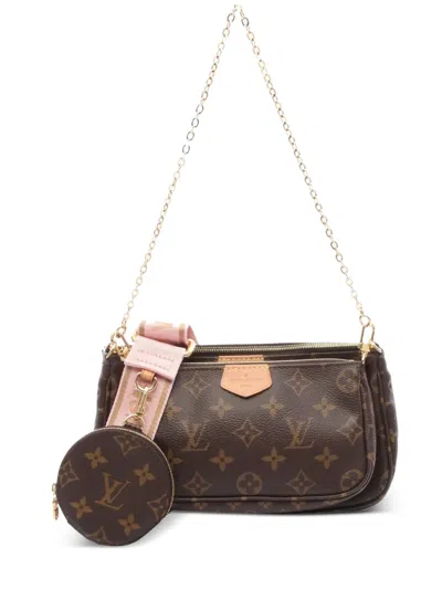 Pre-owned Louis Vuitton 2019 Monogram Multi Pochette Accessoires Satchel In Brown