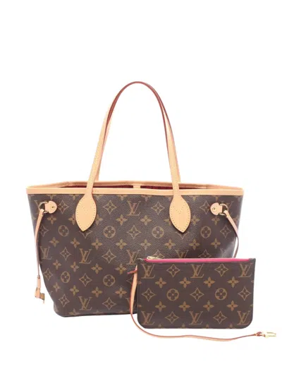 Pre-owned Louis Vuitton 2019 Monogram Neverfull Pm Tote Bag In Brown