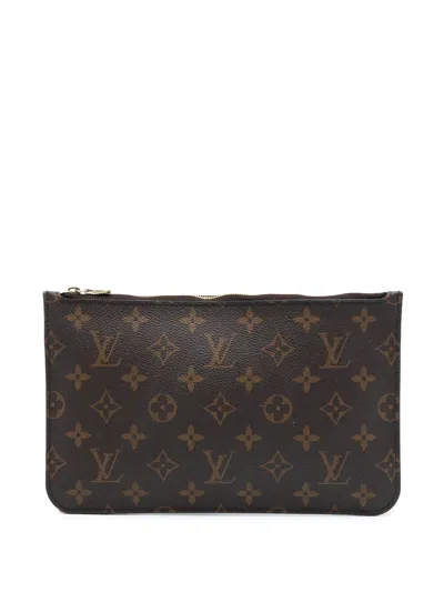 Pre-owned Louis Vuitton 2019 Monogram Neverfull Pouch In Brown