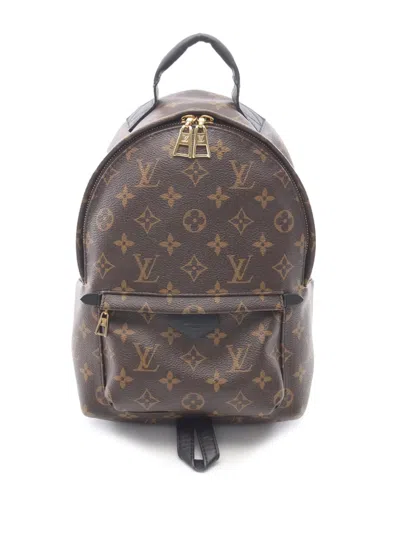Pre-owned Louis Vuitton 2019 Monogram Palm Springs Pm Backpack In Brown