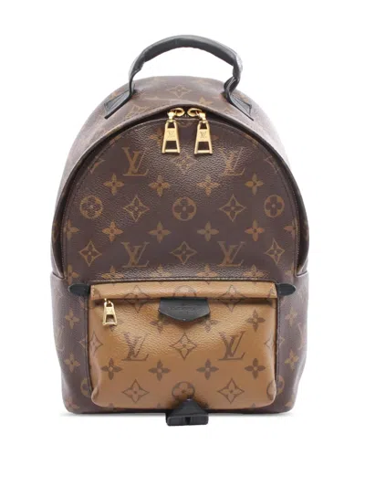 Pre-owned Louis Vuitton 2019 Monogram Palm Springs Pm Backpack In Brown