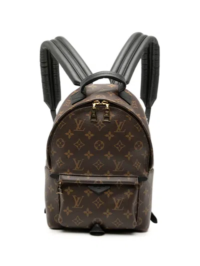 Pre-owned Louis Vuitton 2019 Monogram Palm Springs Pm Backpack In Brown