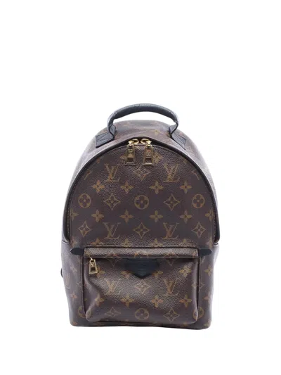 Pre-owned Louis Vuitton 2019 Monogram Palm Springs Pm Backpack In Brown