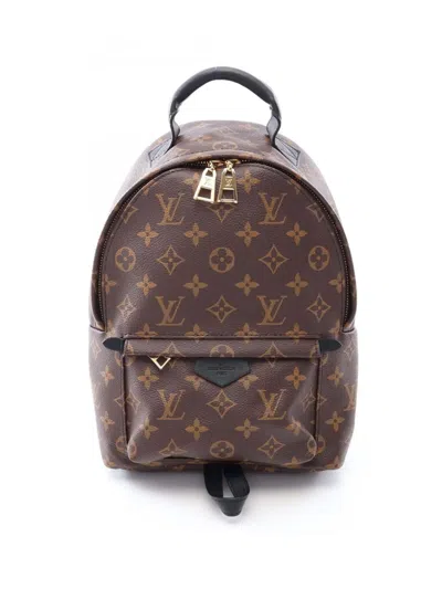 Pre-owned Louis Vuitton 2019 Monogram Palm Springs Pm Backpack In Brown