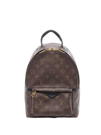 Pre-owned Louis Vuitton 2019 Monogram Palm Springs Pm Backpack In Brown