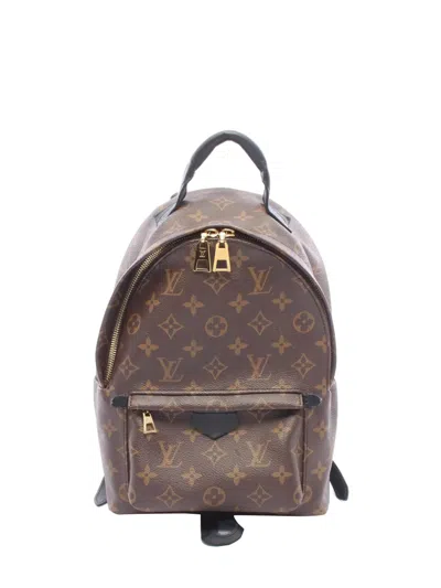 Pre-owned Louis Vuitton 2019 Monogram Palm Springs Pm Backpack In Brown