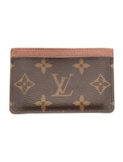 Pre-owned Louis Vuitton 2019 Monogram Pattern Card Case In Brown