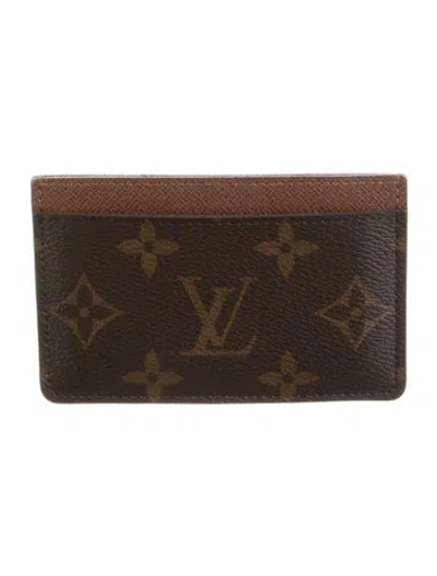 Pre-owned Louis Vuitton 2019 Monogram Pattern Card Case In Brown