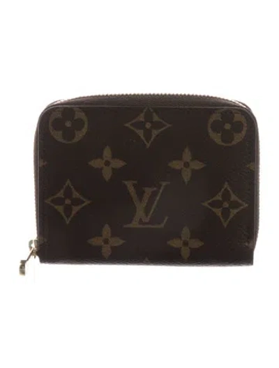 Pre-owned Louis Vuitton 2019 Monogram Pattern Zippy Coin Purse In Brown