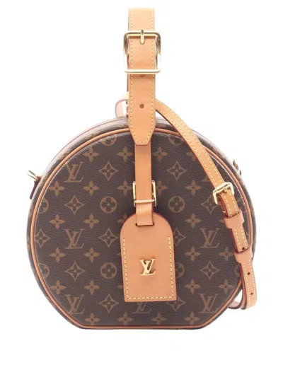 Pre-owned Louis Vuitton 2019 Monogram Petite Boite Chapeau Satchel In Brown