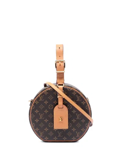 Pre-owned Louis Vuitton 2019 Monogram Petite Boite Chapeau Satchel In Brown