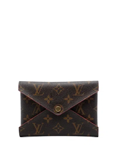Pre-owned Louis Vuitton 2019 Monogram Pochette Kirigami Mm Clutch Bag In Brown