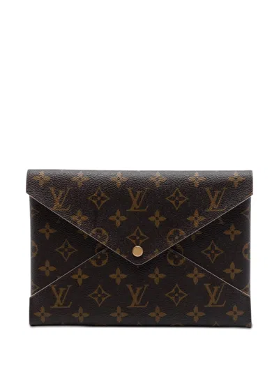 Pre-owned Louis Vuitton 2019 Monogram Pochette Kirigami Set Clutch Bag In Brown