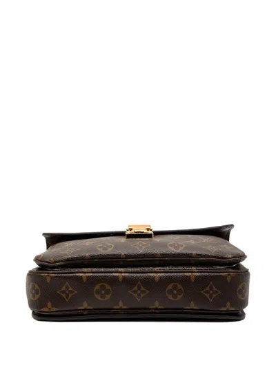 Pre-owned Louis Vuitton 2019 Monogram Pochette Metis Satchel In Brown
