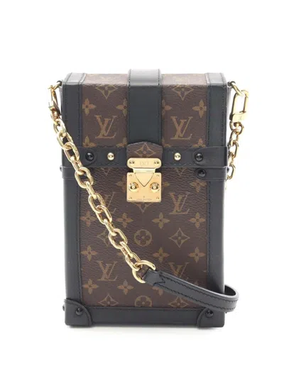 Pre-owned Louis Vuitton 2019 Monogram Pochette Trunk Verticale Crossbody Bag In Black