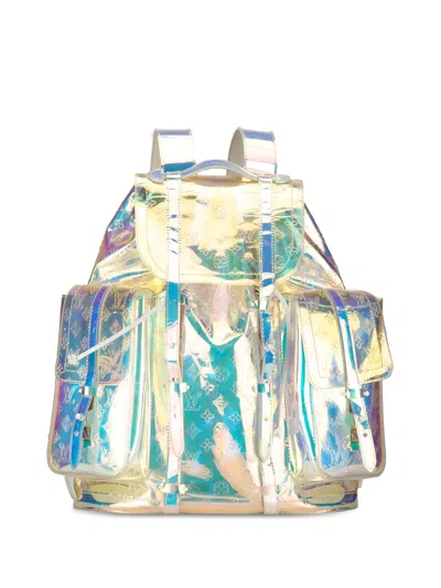 Pre-owned Louis Vuitton 2019 Monogram Prism Christopher Gm Backpack In Blue