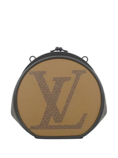Pre-owned Louis Vuitton 2019 Monogram Reverse Giant Boursicot Bc Crossbody Bag In Brown