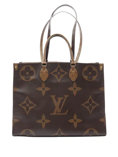Pre-owned Louis Vuitton 2019 Monogram Reverse Giant Onthego Gm Satchel