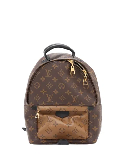 Pre-owned Louis Vuitton 2019 Monogram Reverse Palm Springs Pm Backpack In Brown