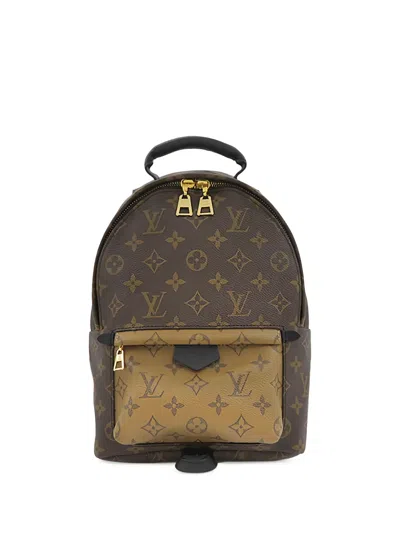Pre-owned Louis Vuitton 2019 Monogram Reverse Palm Springs Pm Backpack In Brown