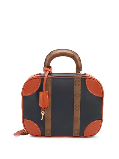 Pre-owned Louis Vuitton 2019 Monogram Reverse Valisette Pm Satchel In Blue