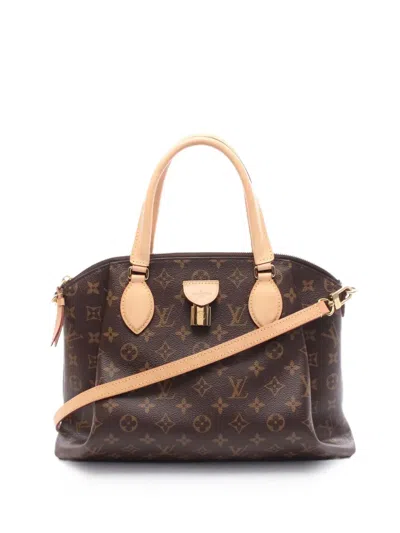 Pre-owned Louis Vuitton 2019 Monogram Rivoli Mm Satchel In Brown