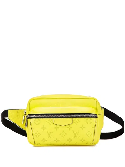 Pre-owned Louis Vuitton 2019 Monogram Taiga Outdoor Bumbag Belt Bag In Yellow