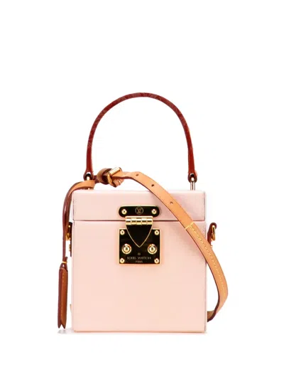 Pre-owned Louis Vuitton 2019 Monogram Vernis Bleecker Box Vanity Bag In Pink