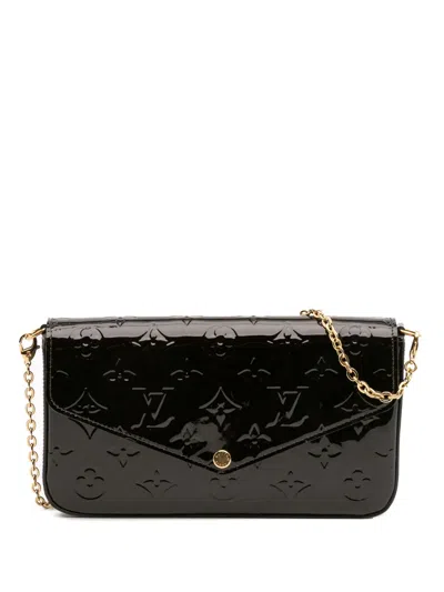 Pre-owned Louis Vuitton 2019 Monogram Vernis Pochette Felicie Crossbody Bag In Purple