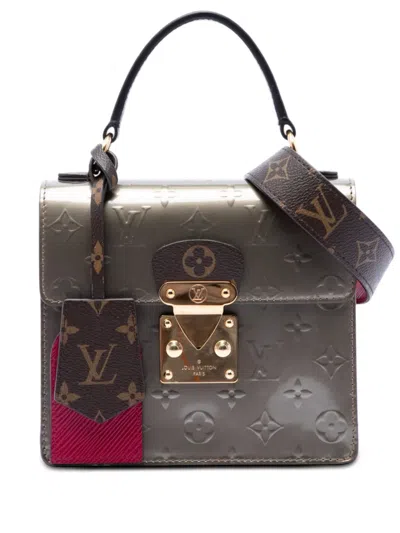 Pre-owned Louis Vuitton 2019 Monogram Vernis Spring Street Satchel In Brown