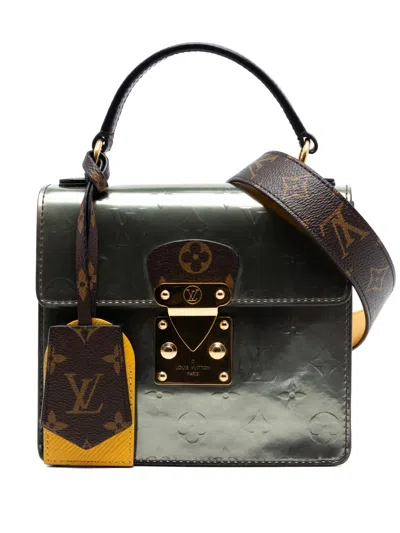 Pre-owned Louis Vuitton 2019 Monogram Vernis Spring Street Satchel In Silver