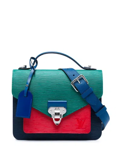 Pre-owned Louis Vuitton 2019 Multicolor Epi Neo Monceau Satchel In Green