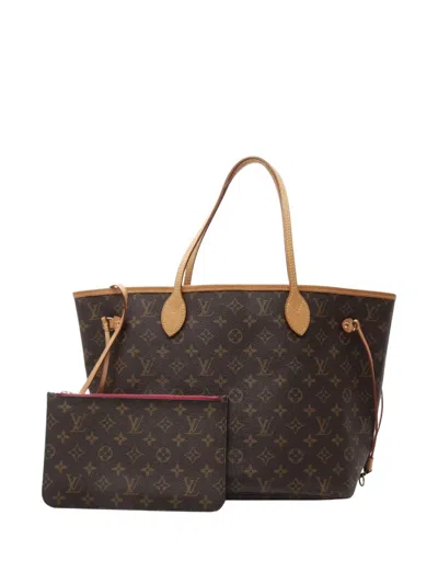 Pre-owned Louis Vuitton 2019 Neverfull Mm Handbag In Brown