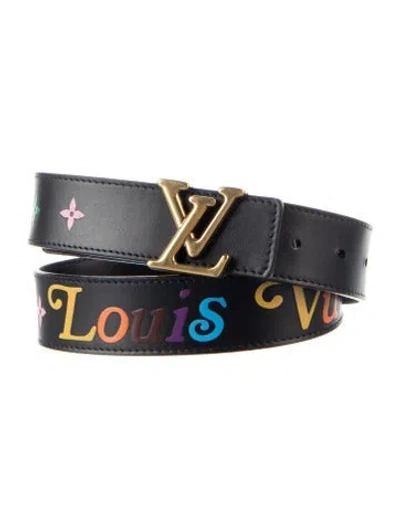 Pre-owned Louis Vuitton 2019 New Wave 35mm Waist Belt In Black