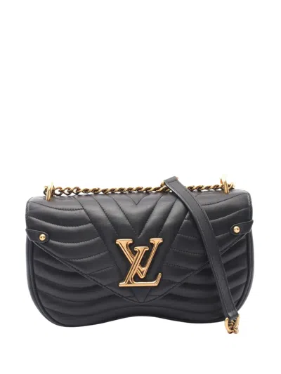 Pre-owned Louis Vuitton 2019 New Wave Chain Bag Mm Satchel In Black