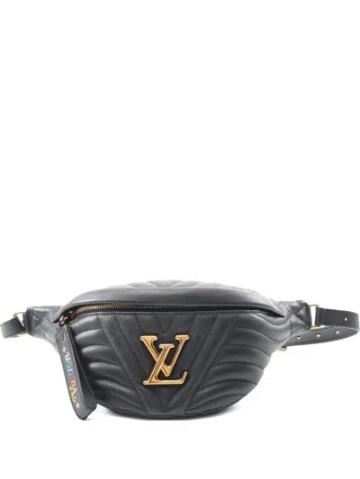 Pre-owned Louis Vuitton 2019 New Wave Quilted Leather Bum Bag In Black