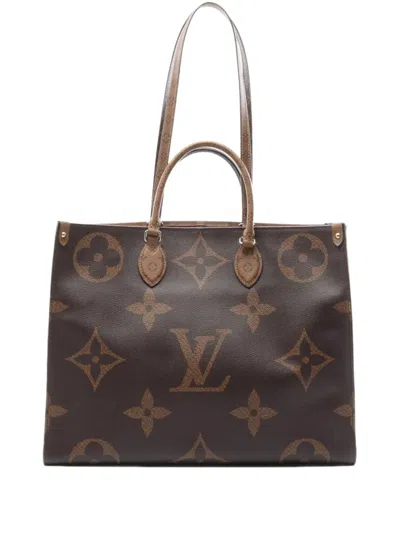 Pre-owned Louis Vuitton 2019 Onthego Gm Tote Bag In Brown