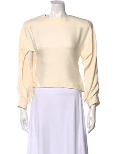 Pre-owned Louis Vuitton 2019 Open Sleeve Crop Top Blouse In Neutral