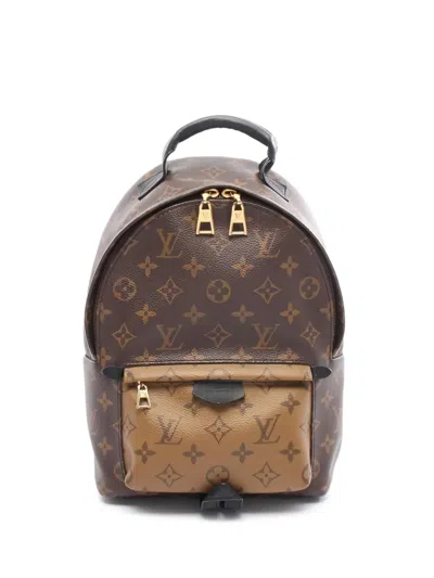 Pre-owned Louis Vuitton 2019 Palm Springs Monogram Leather Backpack In Brown