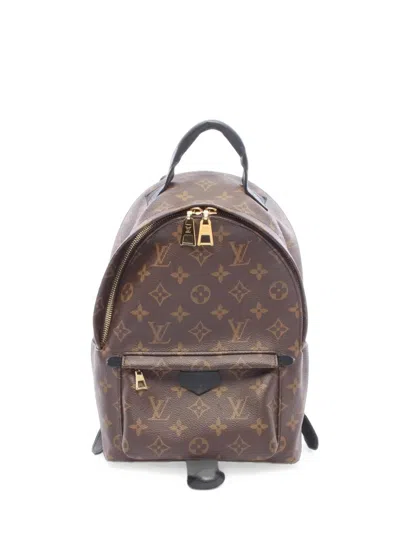 Pre-owned Louis Vuitton 2019 Palm Springs Pm Monogram Patterned Backpack In Brown
