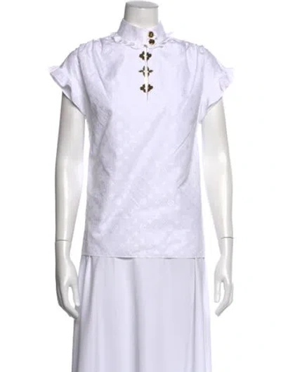 Pre-owned Louis Vuitton 2019 Patterned Top In White