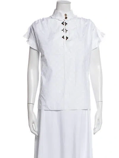 Pre-owned Louis Vuitton 2019 Patterned Top In White