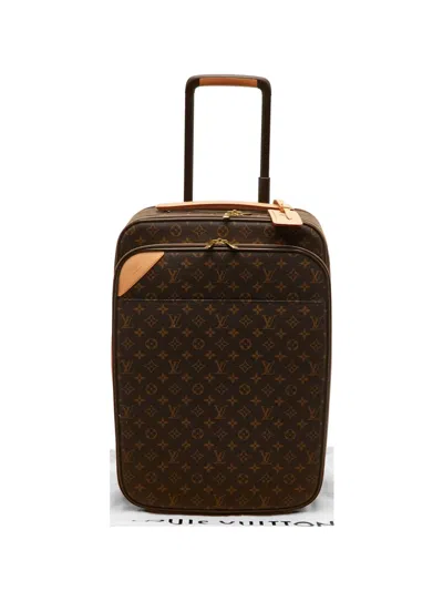 Pre-owned Louis Vuitton 2019 Pegase Monogram-pattern Suitcase In Brown