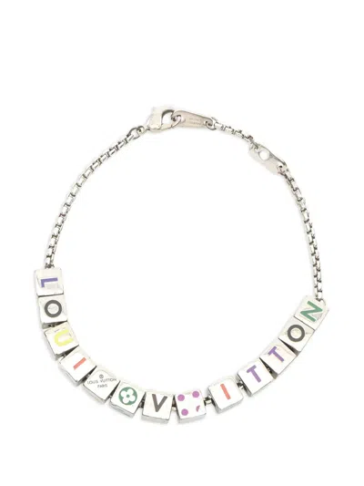 Pre-owned Louis Vuitton 2019 Play It Logo-embellishment Bracelet In Silver