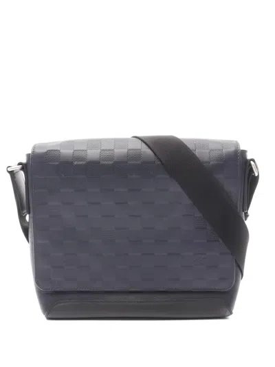 Pre-owned Louis Vuitton 2019 Pm District Damier Infini Shoulder Bag In Blue