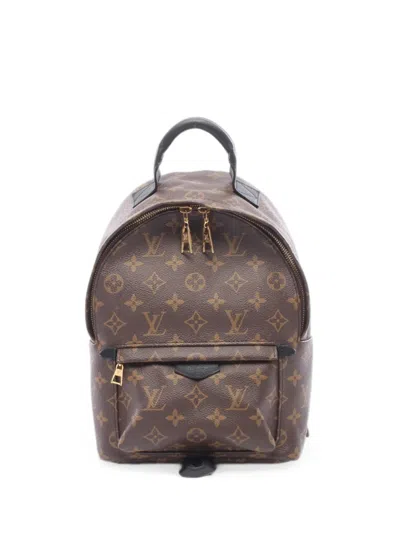 Pre-owned Louis Vuitton 2019 Pm Palm Springs Monogram Backpack In Brown