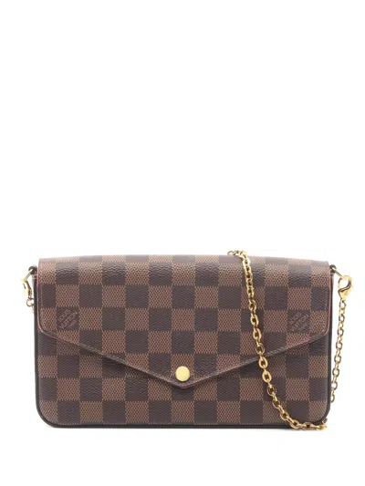 Pre-owned Louis Vuitton 2019 Pochette Félicie Clutch Bag In Brown