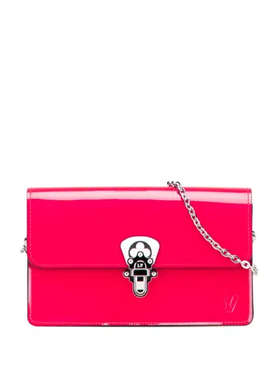 Pre-owned Louis Vuitton 2019 Portefeuille Cherrywood Wallet On Chain Crossbody Bag In Pink