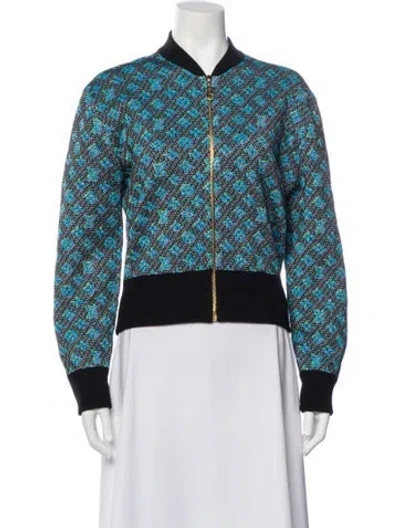 Pre-owned Louis Vuitton 2019 Printed Bomber Jacket W/ Tags In Blue